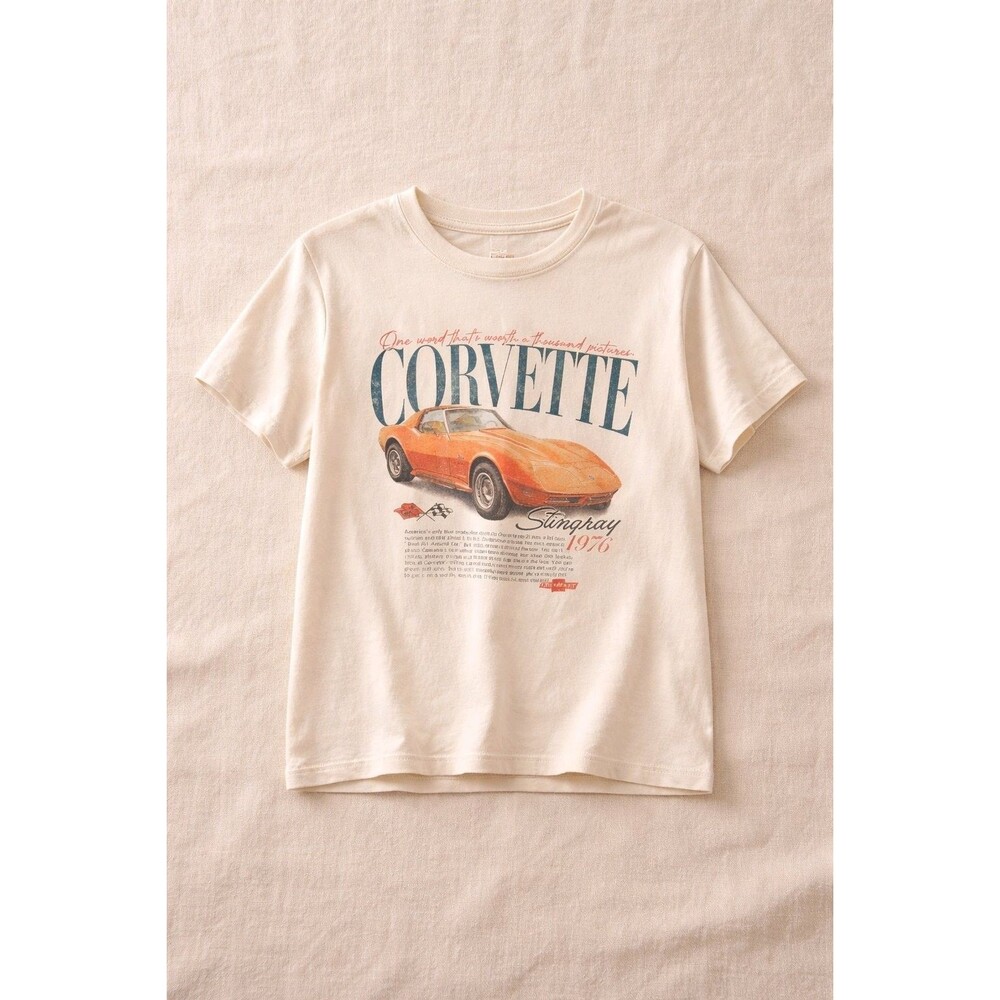 GM Womens Lg Tshirt 1976 Stingray Corvette Official Licensed Prod. Car Distress
